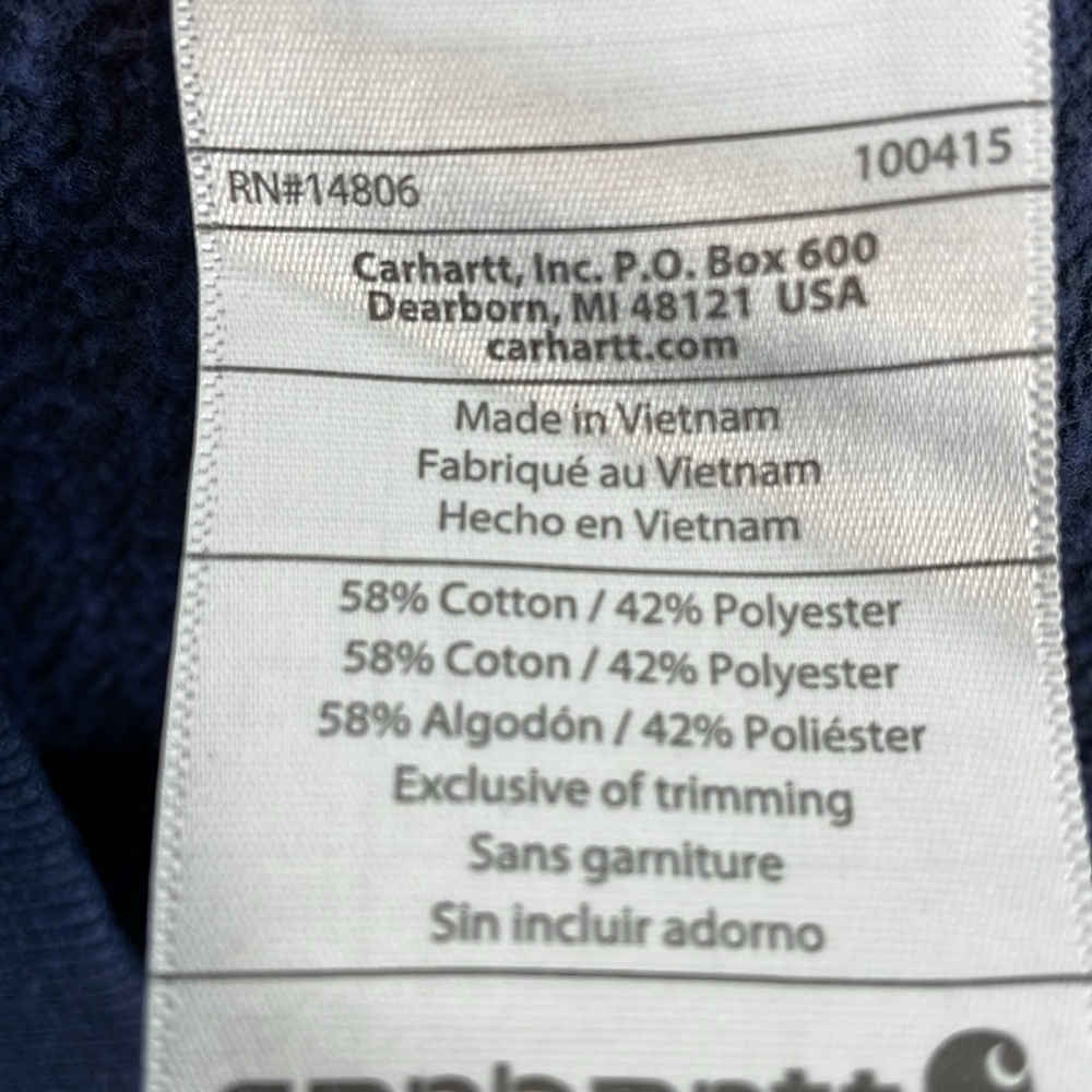 Carhartt Force Men M Relaxed Fit Pullover Kangaroo Pocket Spellout Fleece Hoodie - Picture 9 of 10
